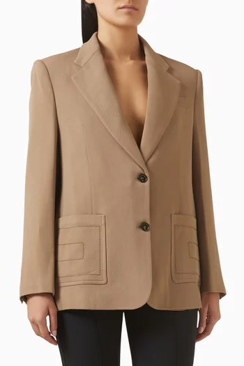 Halterneck Belted Vest in Gabardine