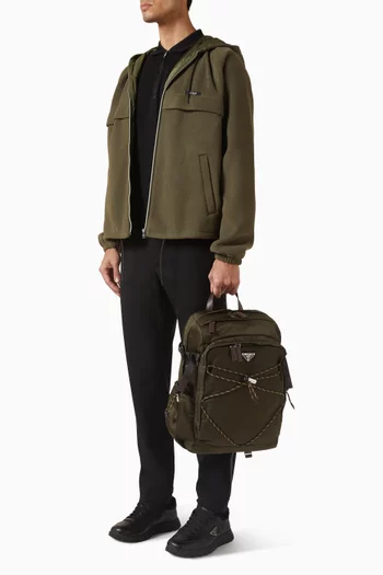 حقيبة ظهر سبيد روك نايلون معاد تدويره وجلد