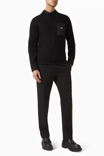 سترة بجيب من النايلون صوف