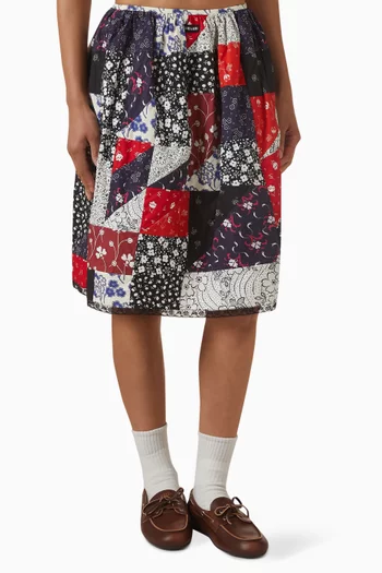 Patchwork Mini Skirt in Poplin