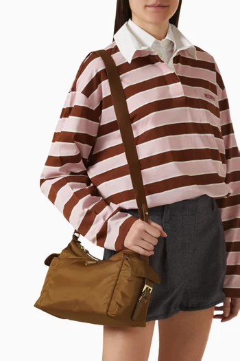 حقيبة إكسبلور كبيرة نايلون معاد تدويره وجلد