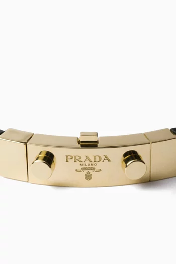Logo Bracelet in Saffiano Leather