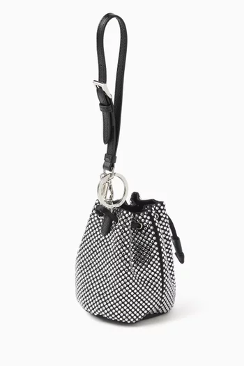 Mini Icon Crystal-embellished Bag Charm in Satin