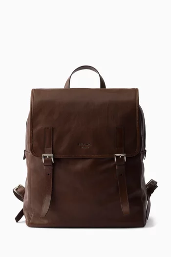 Logo Backpack in Leather