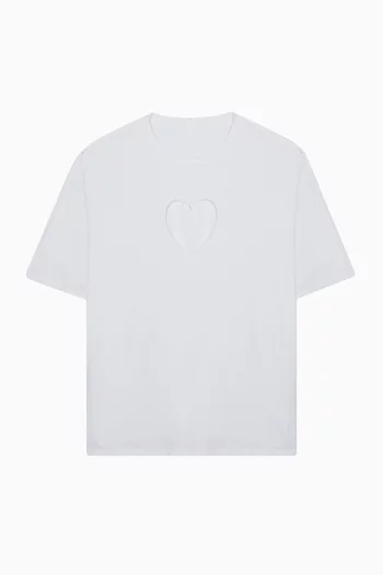 تي شيرت وورن إن بقصة فضفاضة وفتحة بتصميم قلب جيرسيه