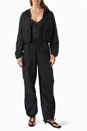 Oversized Low-rise Cargo Pants in Woven-cotton