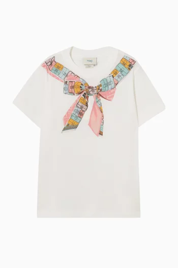 Bow-print T-shirt in Jersey