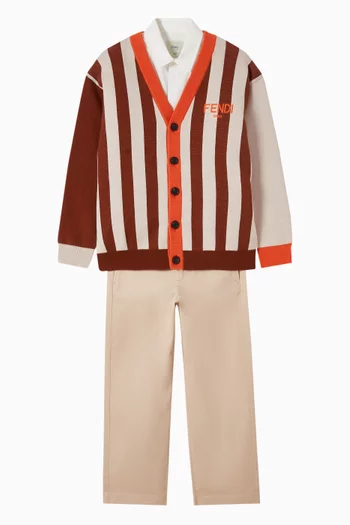 كارديغان بنقشة مخططة منسوج