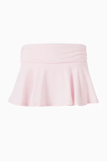 Cotton Jersey Foldover Mini Skort