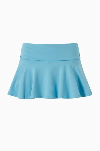 Cotton Jersey Foldover Mini Skort