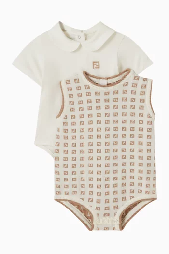 Logo Bodysuits, Set of 2