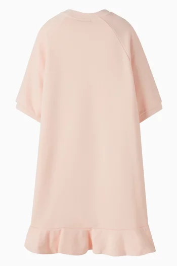 Graphic Ruffle Dress in Cotton