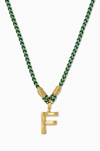x Fozaza Letter 'F' Necklace in 18kt Yellow Gold