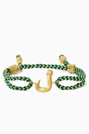 x Fozaza Bedouin Arabic Letter 'Lam' Bracelet in 18kt Gold