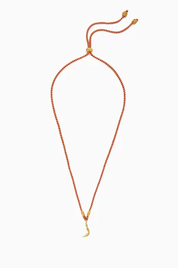 x Fozaza Arabic Letter 'Za' Necklace in 18kt Yellow Gold