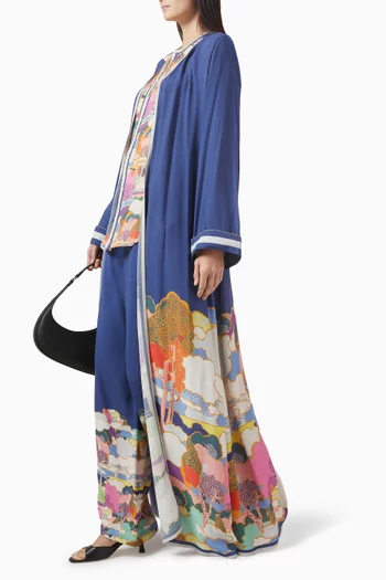 Floral-print Abaya Set