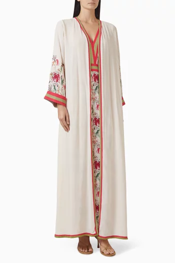 Floral-print Abaya Set