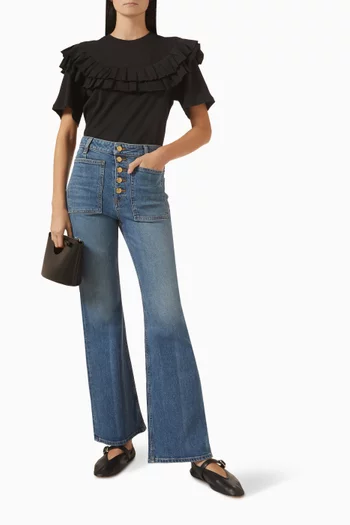 The Lou Kick Flared Jeans in Denim