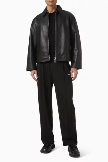 Rider Cropped Jacket in Leather