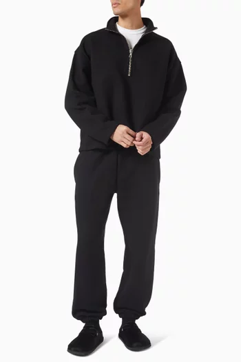 سويت شيرت بسحّاب قصير قطن ثقيل بوزن 800 غرام لكل متر مربع