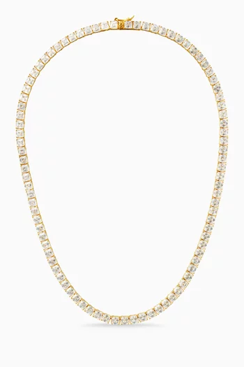 The Gia Tennis Necklace in Gold-tone Brass