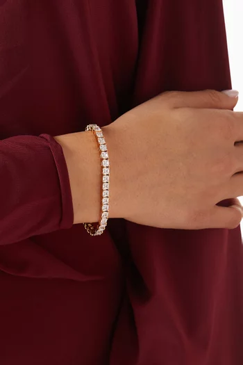 The Gia Tennis Bracelet in Gold-tone Brass