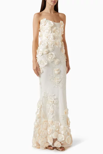 Aonia Rose-applique Gown