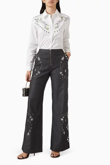 The Grammy Embellished Shirt in Cotton