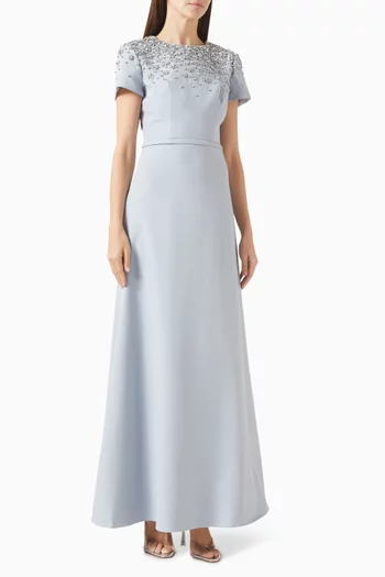 Bead-embellished Gown in Crepe