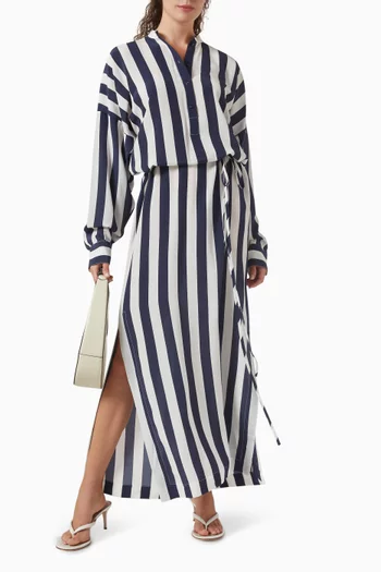Orta Maxi Shirt Dress in Silk Crepe de Chine