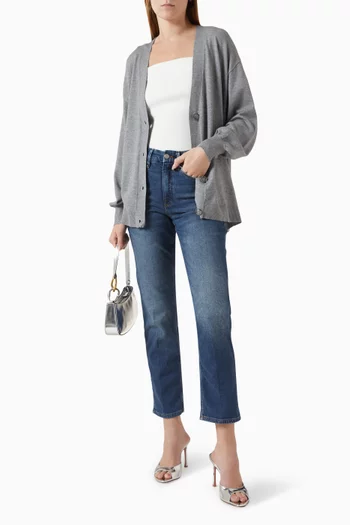 Buttoned Cardigan Sweater in Knit