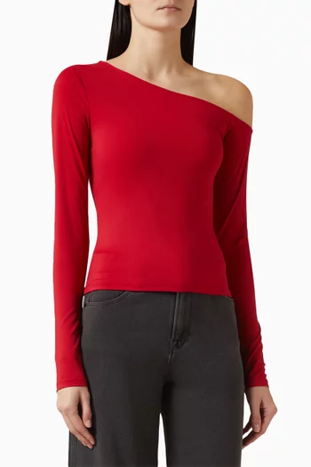 Weightless One-shoulder Top in Scuba