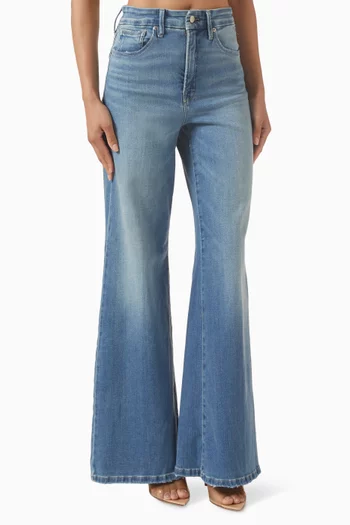 Soft-tech Good Waist Palazzo Jeans in Denim