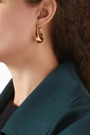 أقراط دائرية راي نحاس مطلي ذهب عيار 18