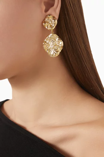 B.O Mini Zuri Drop Earrings in 24kt Gold-plated Metal
