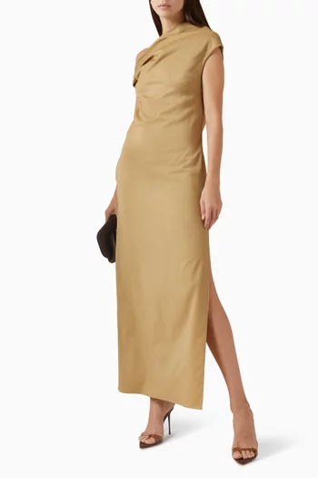 Shoulder Line Tailored Maxi Dress