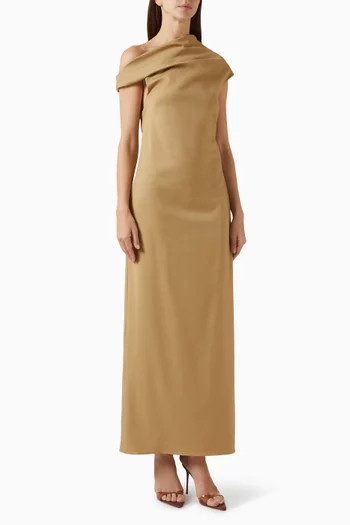 Shoulder Line Tailored Maxi Dress