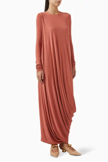 Draped Column Knit Maxi Dress