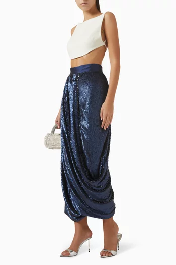 بلوزة مريحة بقصيرة صوف كريب