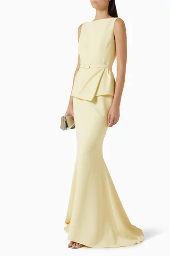 Flamiana Belted Maxi Dress