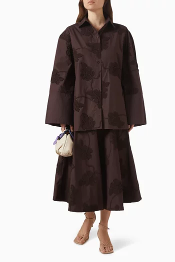 Flower Oversized Shirt in Cotton