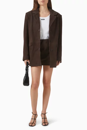 Mini Bell Skirt in Suede