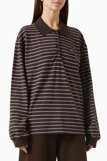 Striped Polo in Cotton Piqué