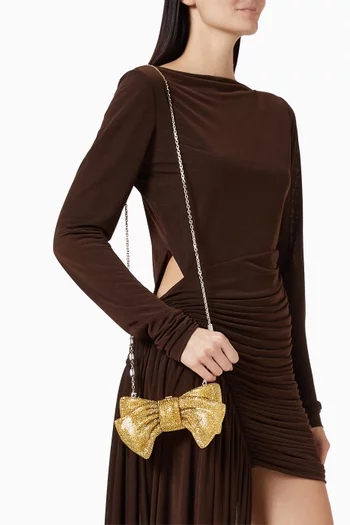 Just For You Bow Crystal-embellished Clutch