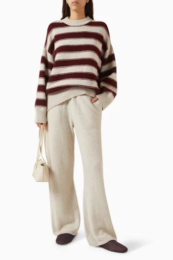Braided Stripe Pali Sweater in Cashmere