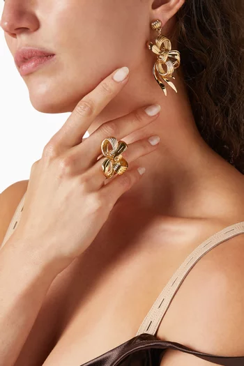 Bow Ring in Gold-tone Brass