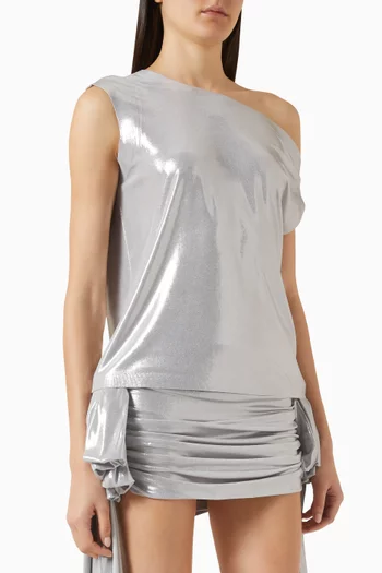 Drop Shoulder Top in Lamé