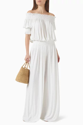 Wide-leg Pants in Poly Lycra