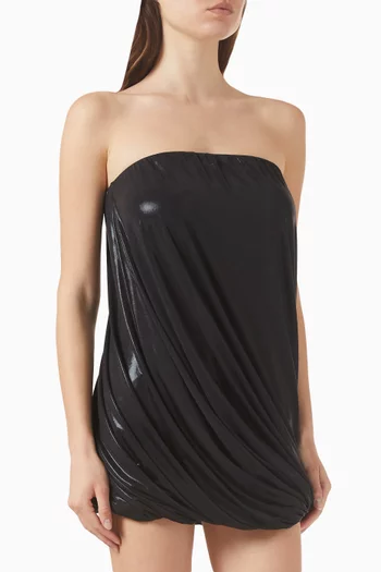 Twist Mini Dress in Lamé