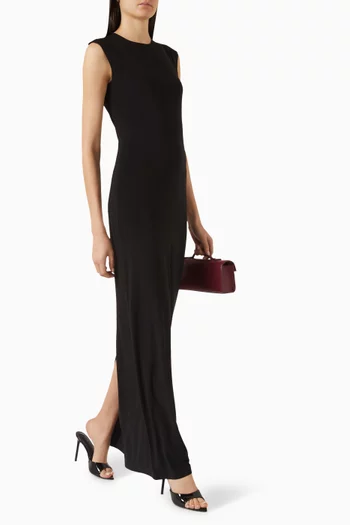 Crewneck Maxi Dress in Poly Lycra